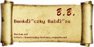 Benkóczky Balázs névjegykártya