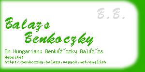 balazs benkoczky business card